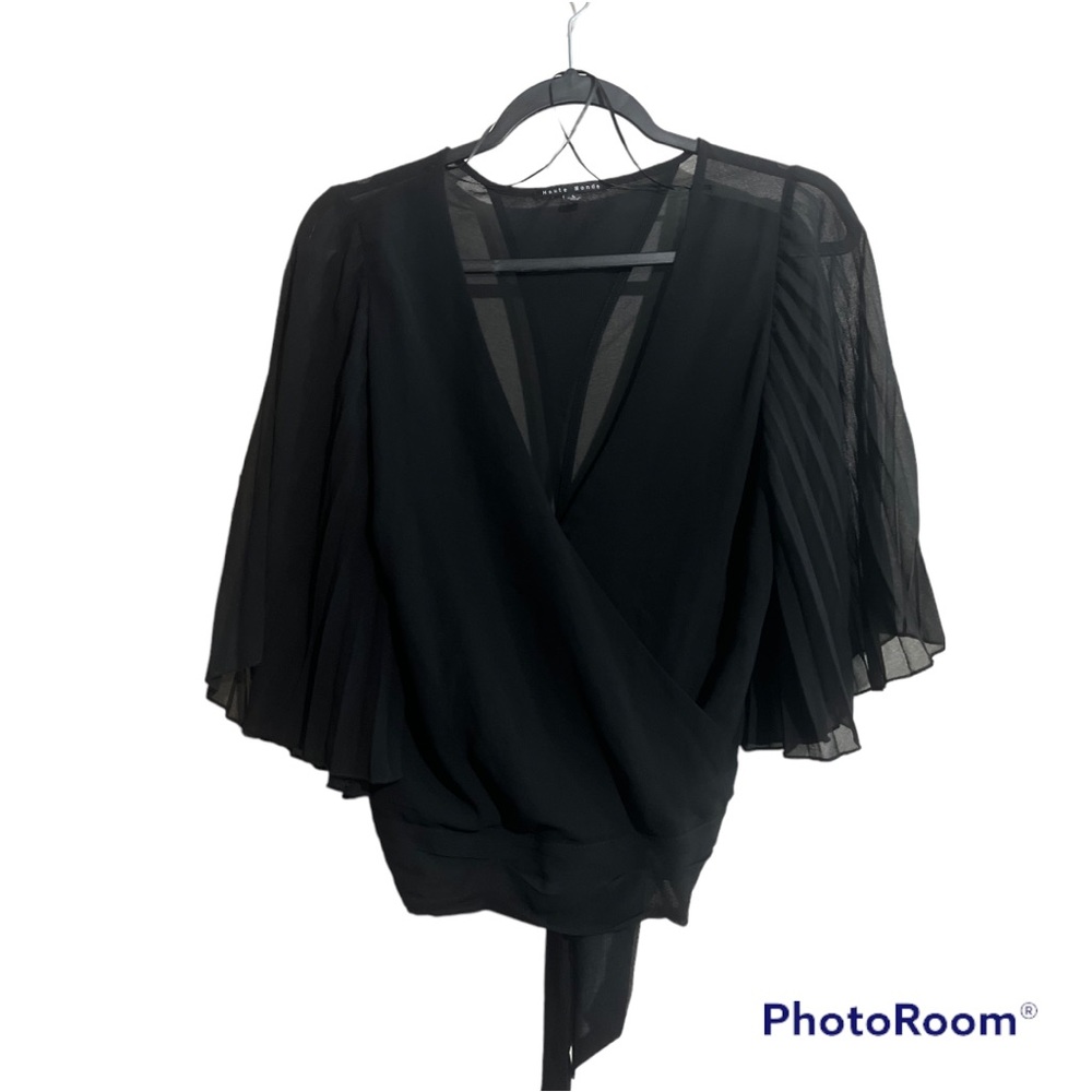 Haute Monde Sheer Black Blouse L